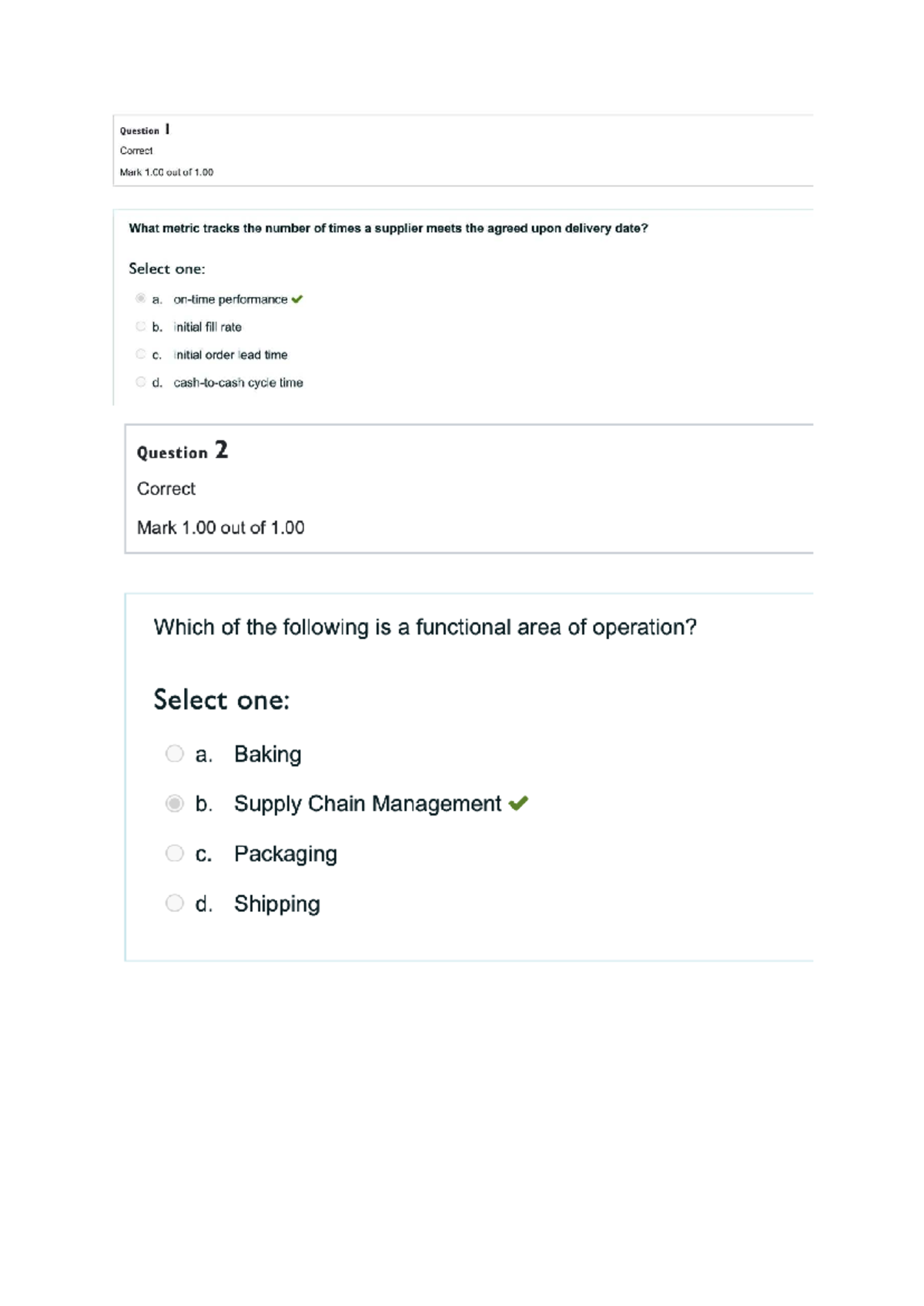 Quiz 1 - Supply Chain Management Concepts and ERP Systems - Studocu