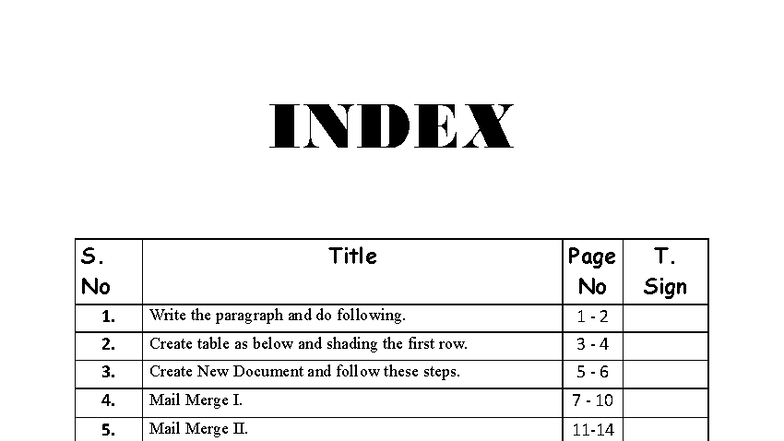 Excel Exercises and Mail Merge Guide (Course Code: T) - Studocu