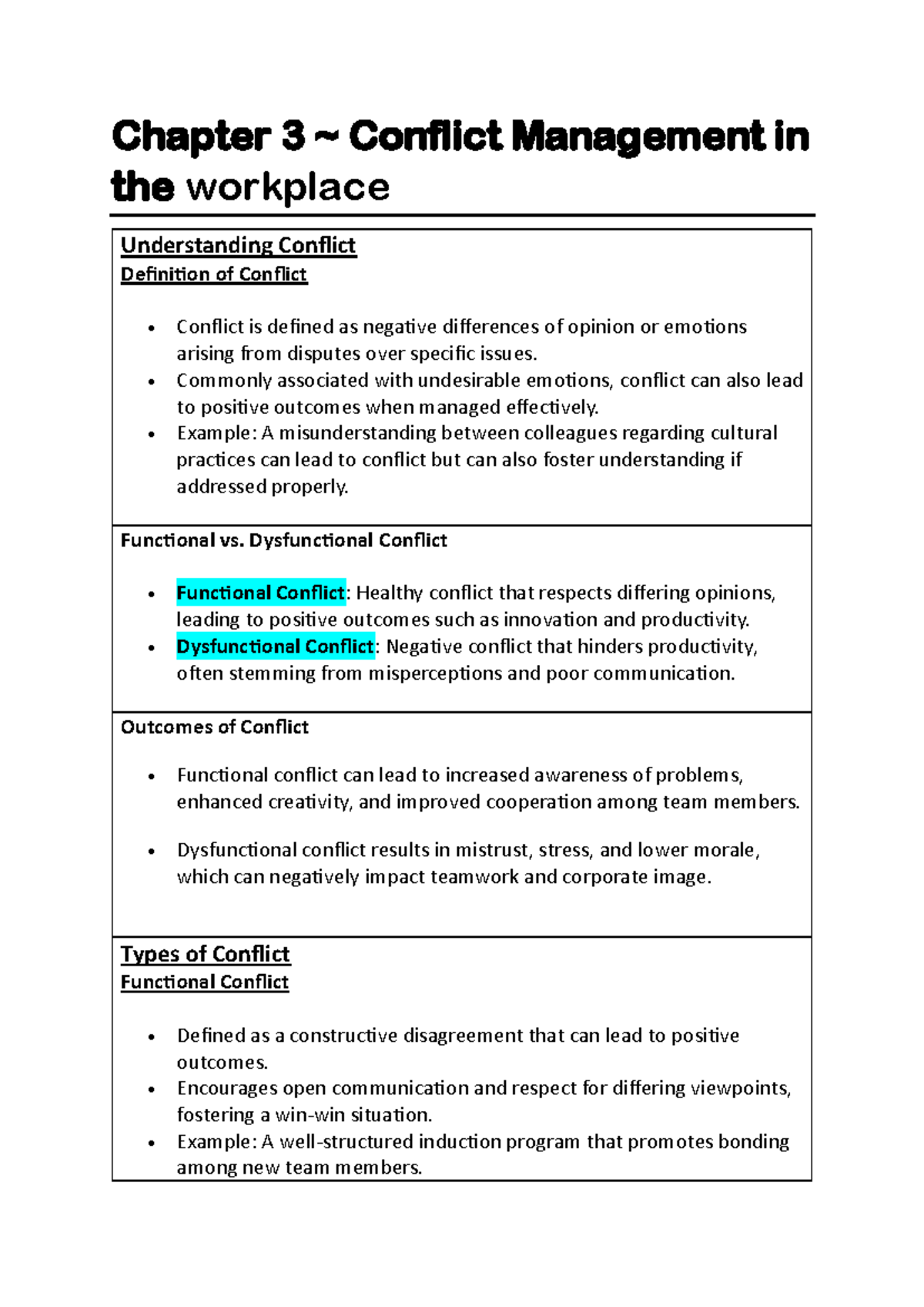 Chapter 3 - Conflict Management in the Workplace: Understanding and ...