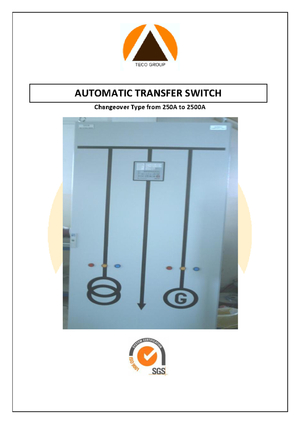 ATS - Ats working principles - Changeover Type from 250A to 2500A ...