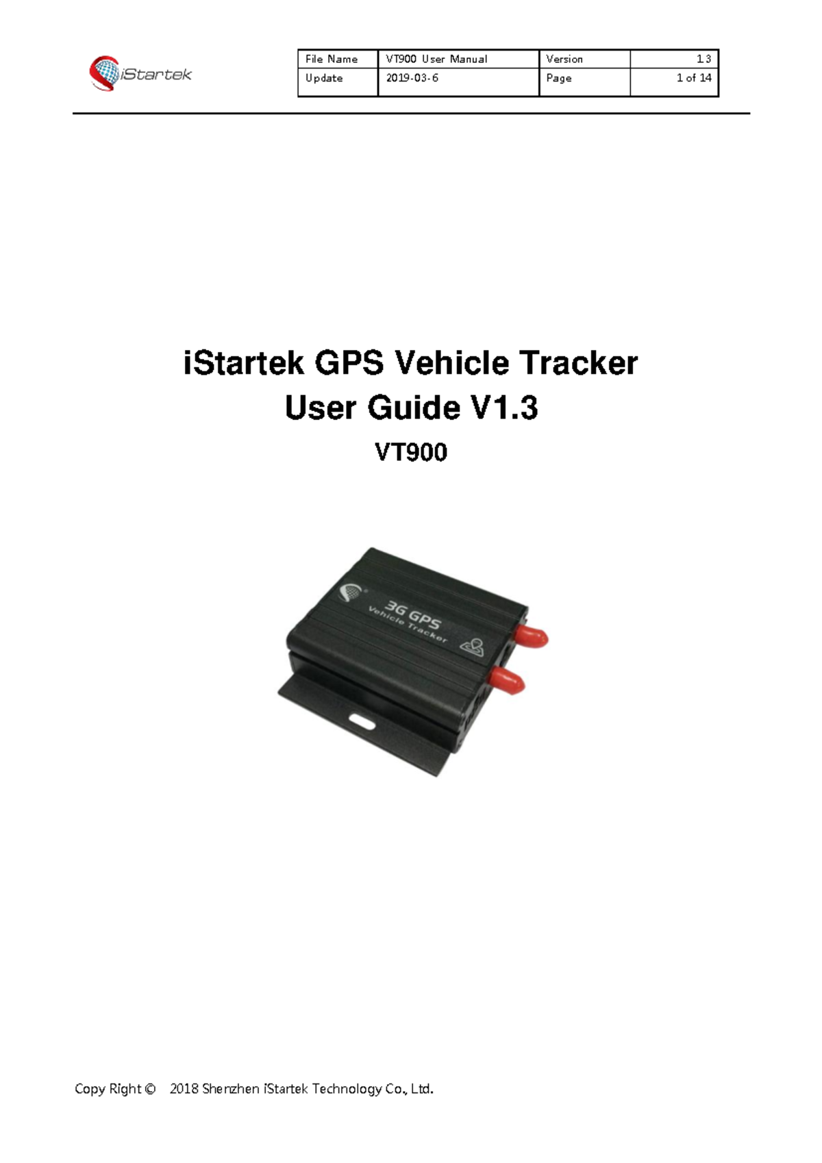 VT900 User Manual V1.3 - iStartek GPS Vehicle Tracker Guide - Studocu