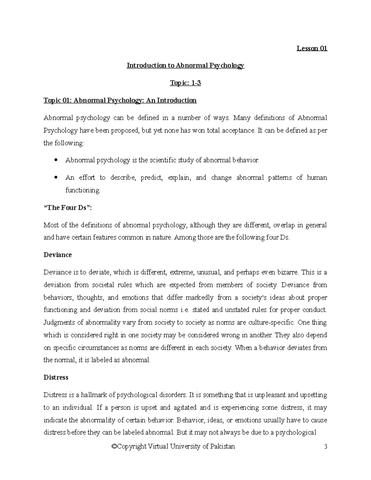 PSY 404 - Lecture Notes 1: Intro to Abnormal Psychology - Studocu