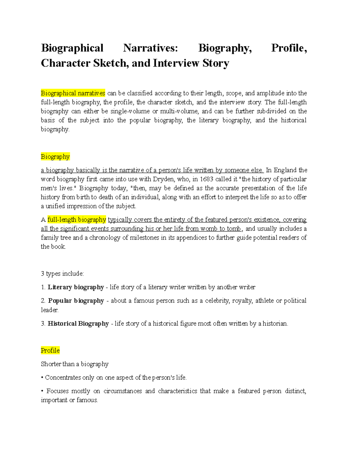 Biographical & Autobiographical Narratives Overview: Types & Features ...