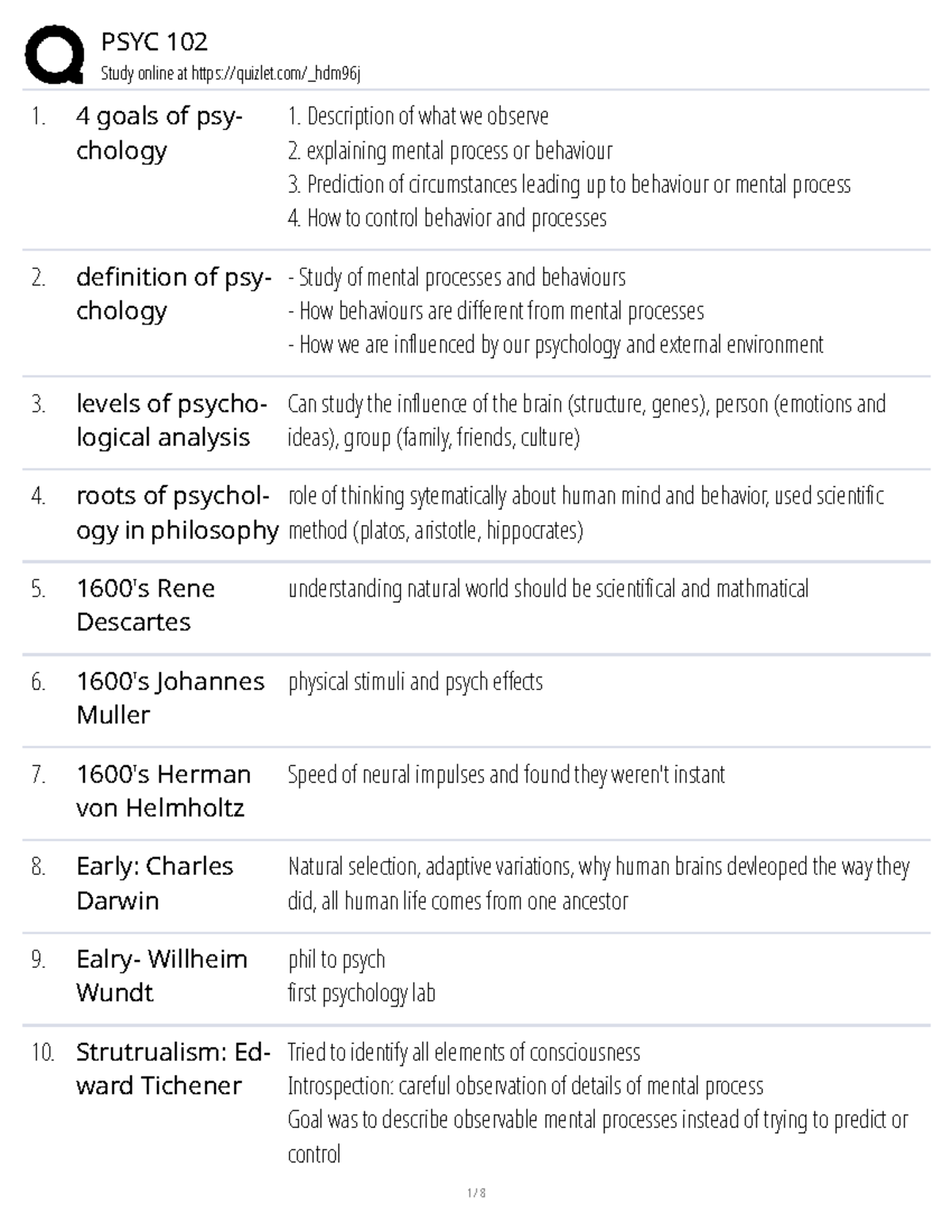 PSYC 102 Final Exam Study Guide: Key Concepts and Theories - Studocu