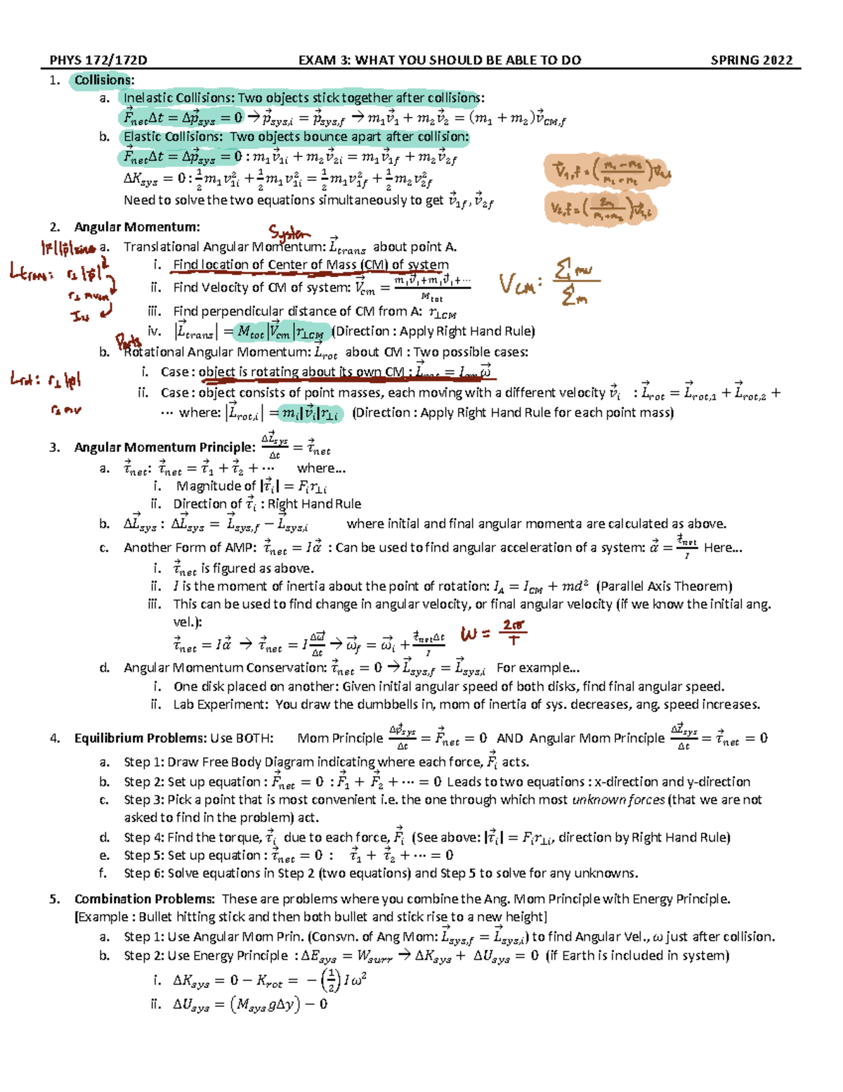 PHYS 172 Exam 3 Study Guide: Key Concepts & Problem-Solving Strategies ...