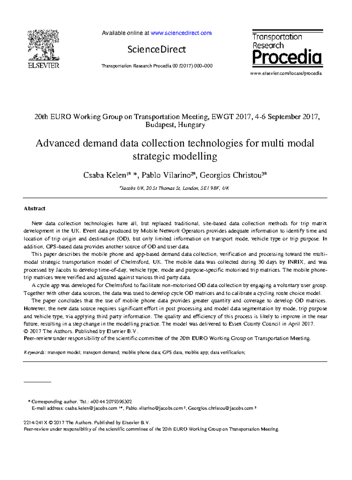 EWGT 2017 Paper 286: Advanced Data Collection for Multi-Modal Modelling ...
