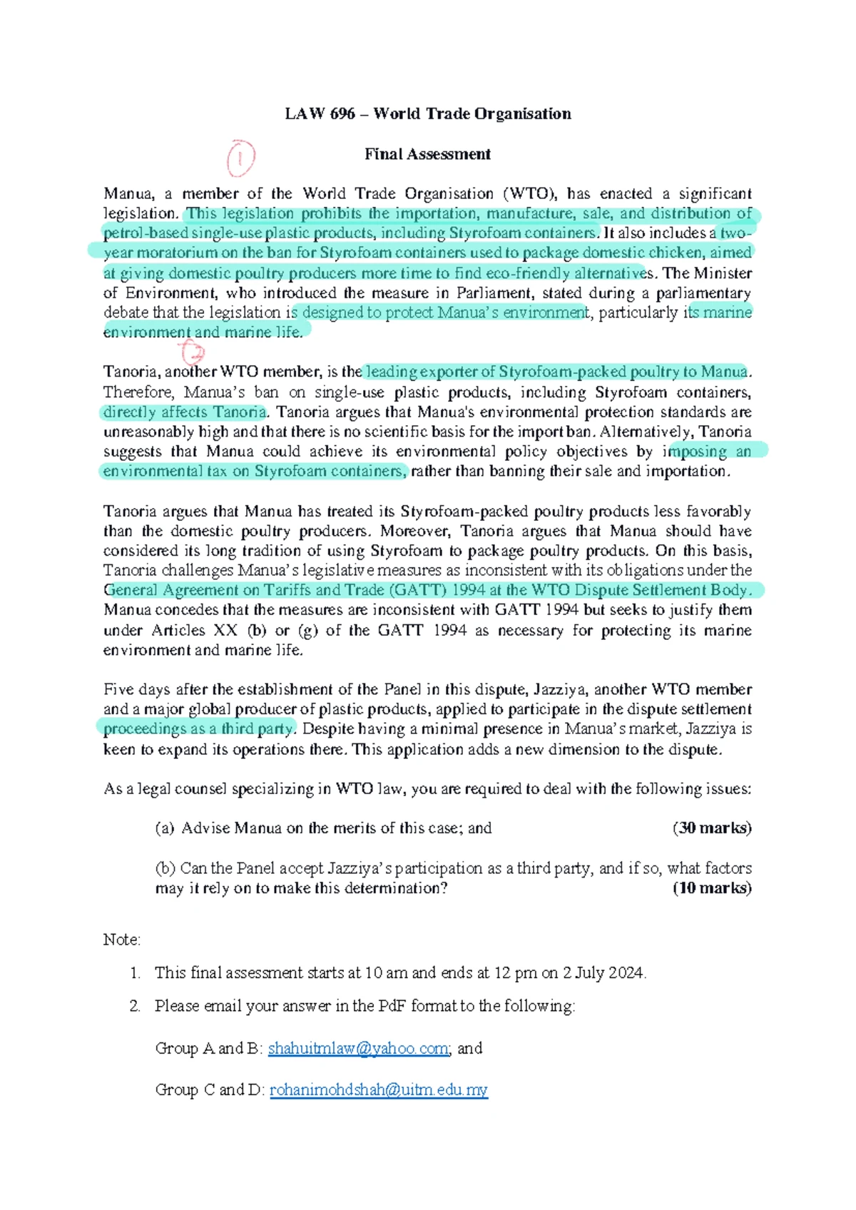 LAW578 Final Exam Questions: Law of Evidence II - July 2024 - Studocu