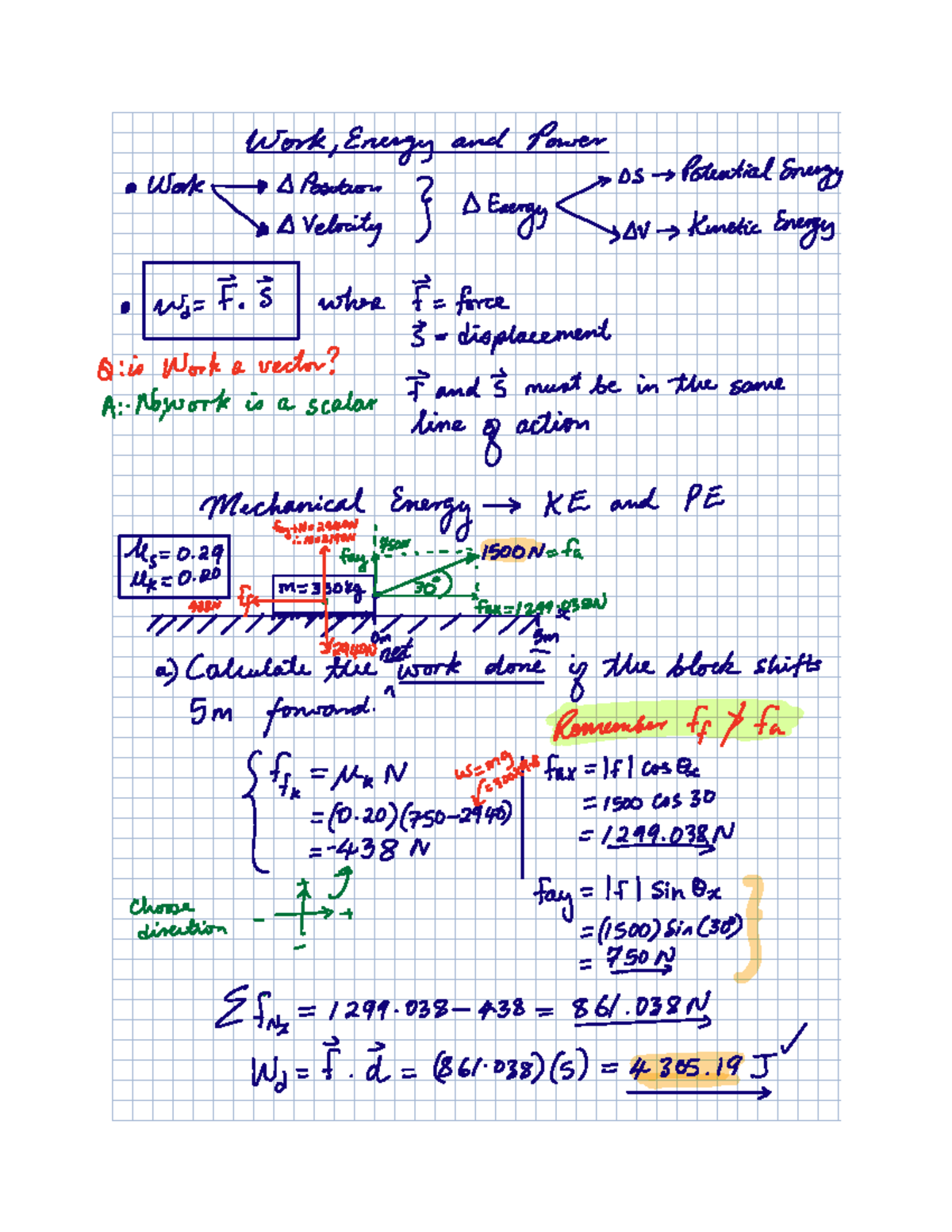 Week 6 - PHYS171 Work, Energy, and Power Notes - Studocu
