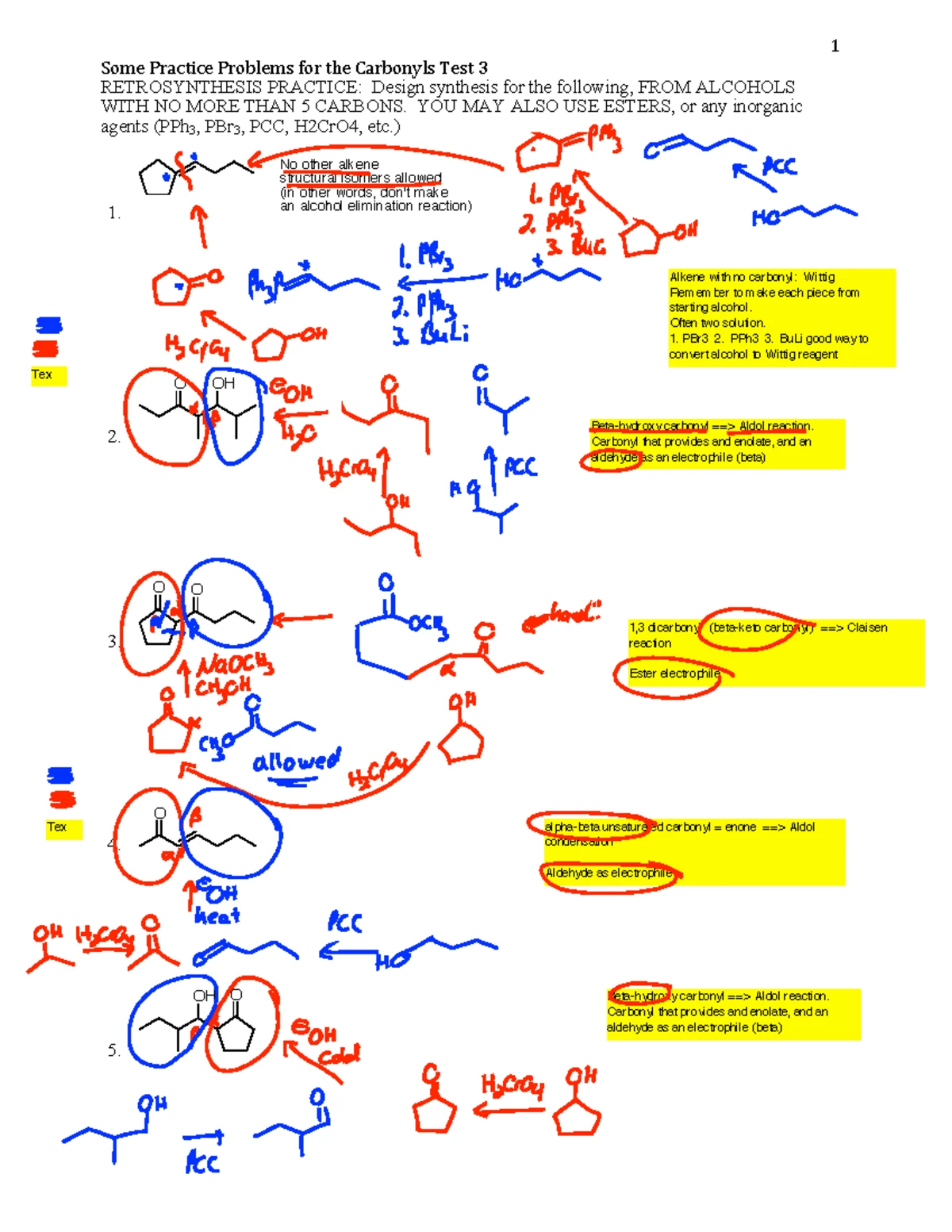 Test 3 Retrosynthesis & Synthetic Design Practice - Solutions - Studocu