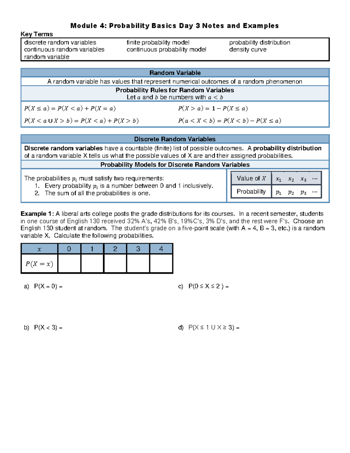 Module 4 D3: Probability Basics Lecture Notes and Examples - Studocu