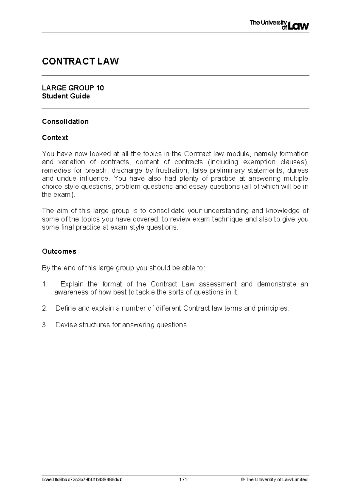 2223 cont lg10 ce01 student guide - CONTRACT LAW LARGE GROUP 10 Student ...