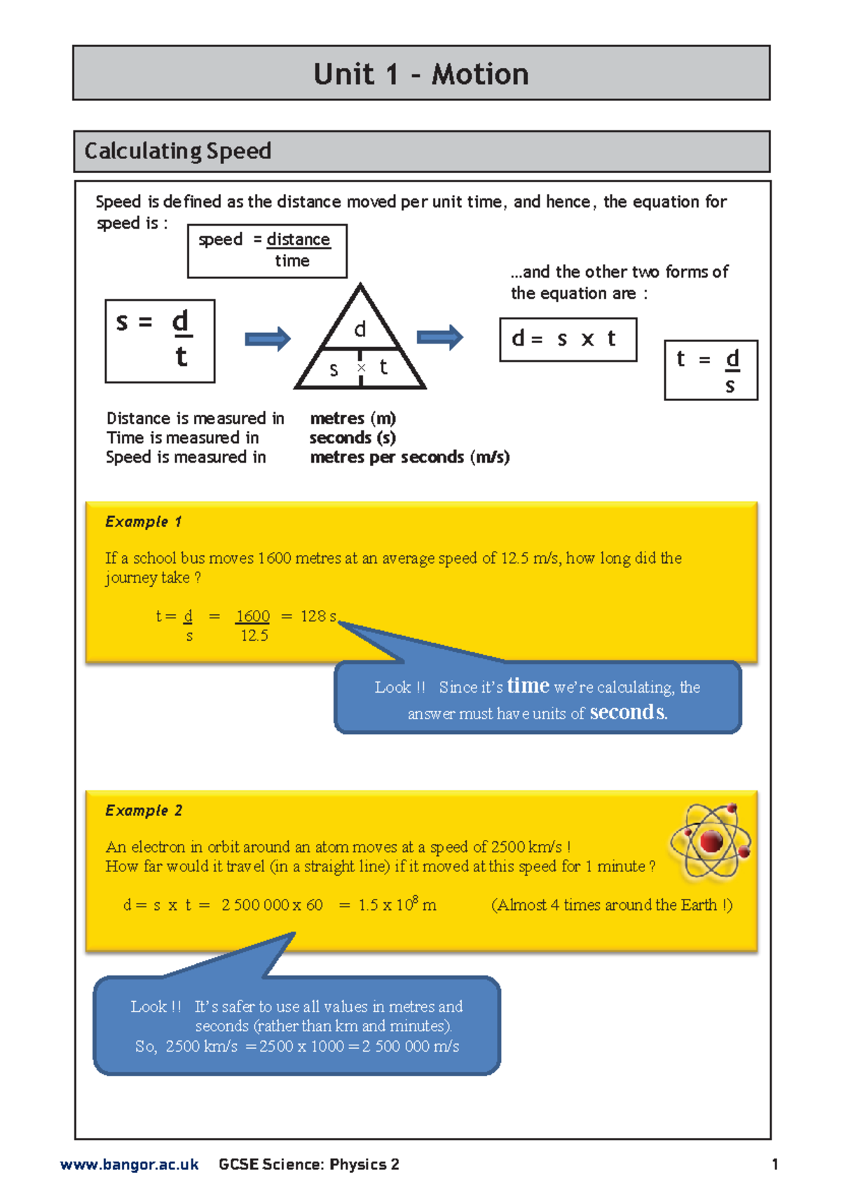 GCSE Physics Unit 2: Motion and Forces Revision Guide - Studocu