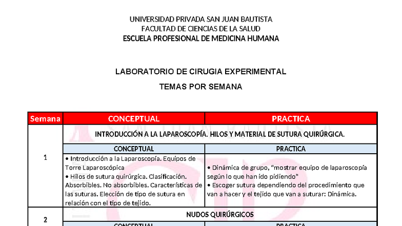 LAB QX EXPERIMENTAL 1: Introducción a la Laparoscopía y Suturas - Studocu