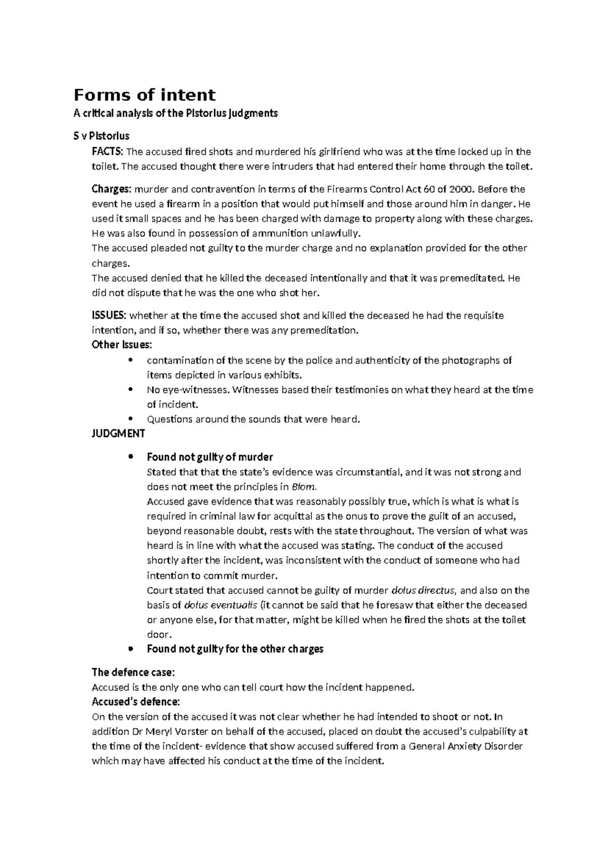 Study notes - This is useful for final year students - Forms of intent ...