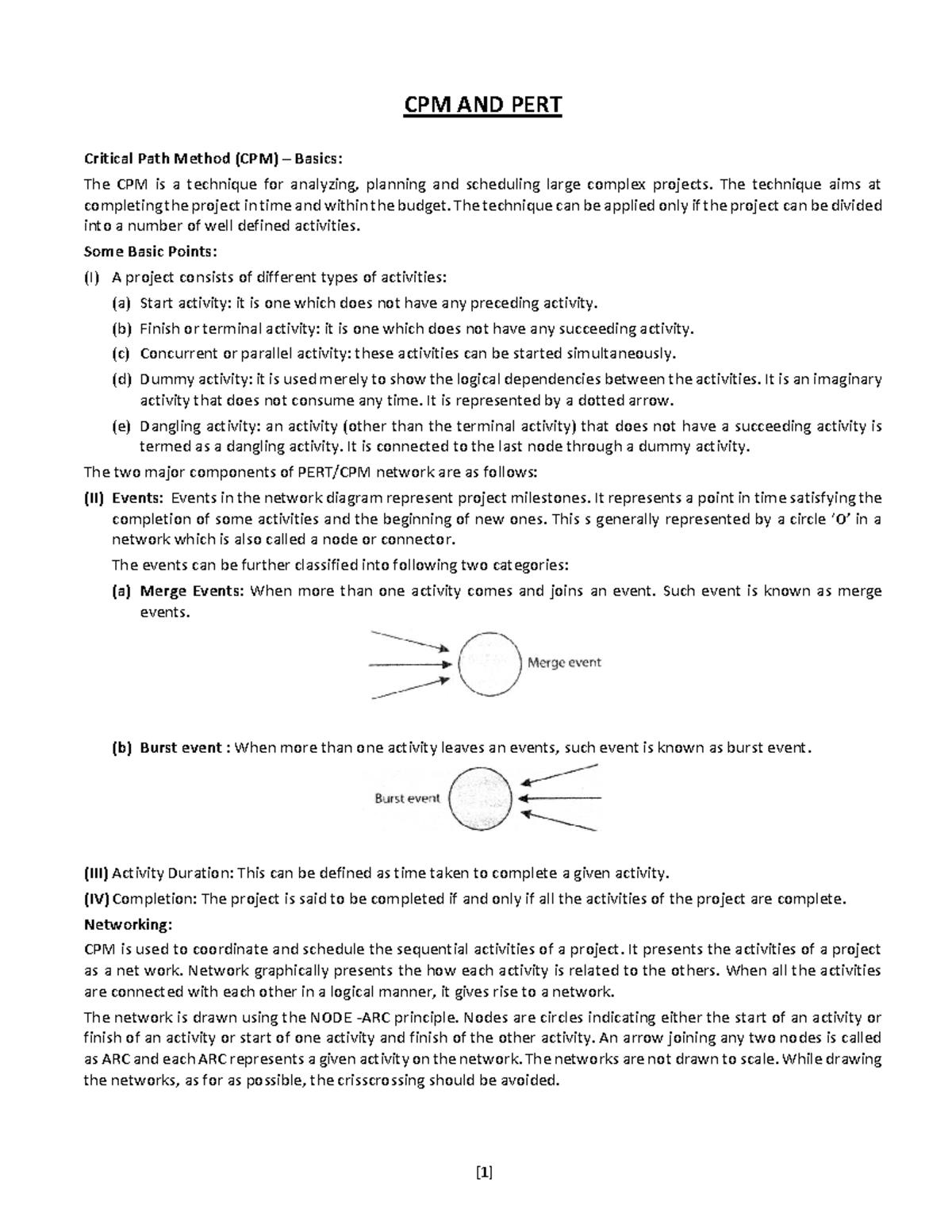 CPM & PERT: Understanding Critical Path Method Basics (1308 22 4) - Studocu