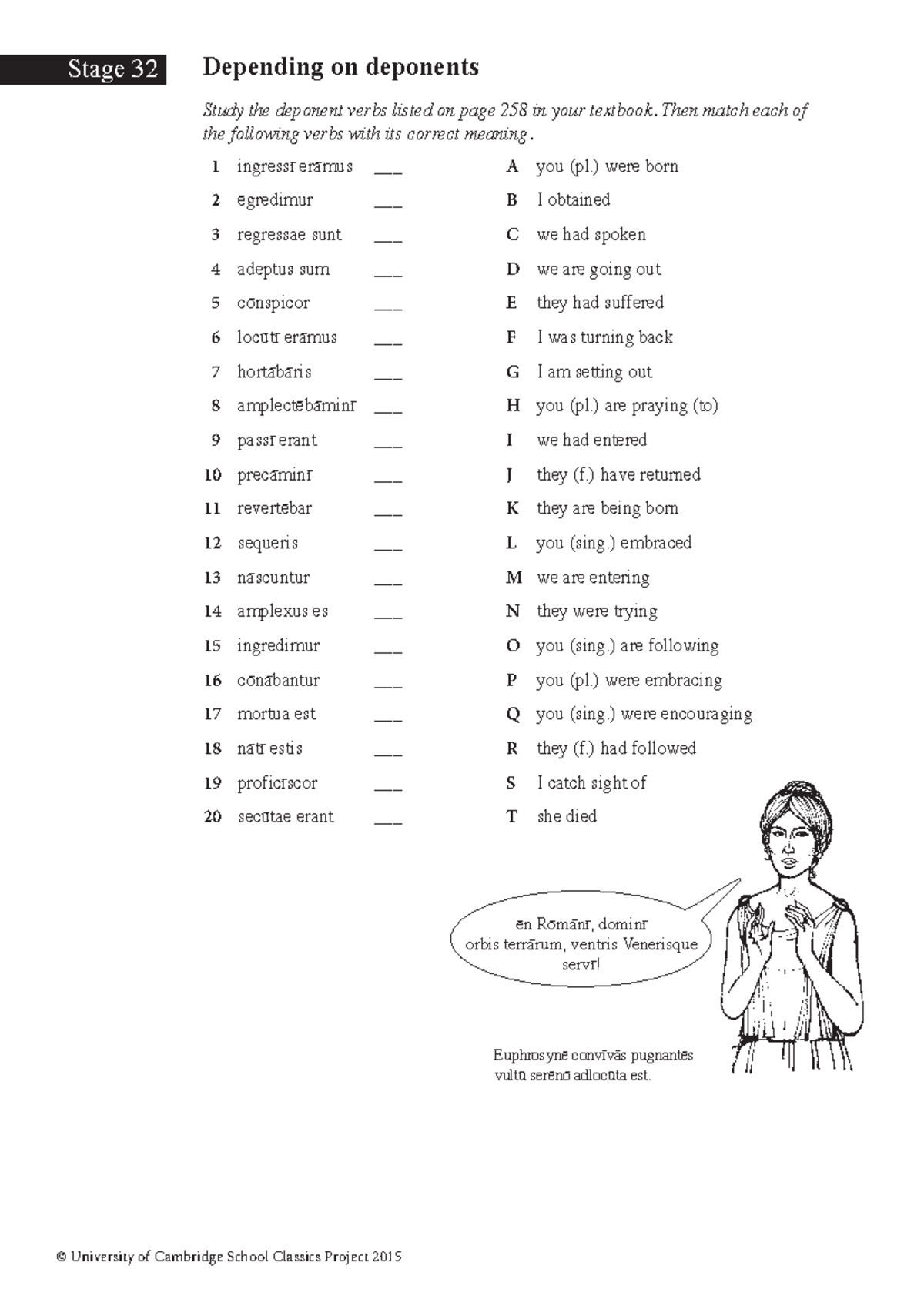 S32 Midterm Study Guide: Matching Deponent Verbs and Meanings - Studocu