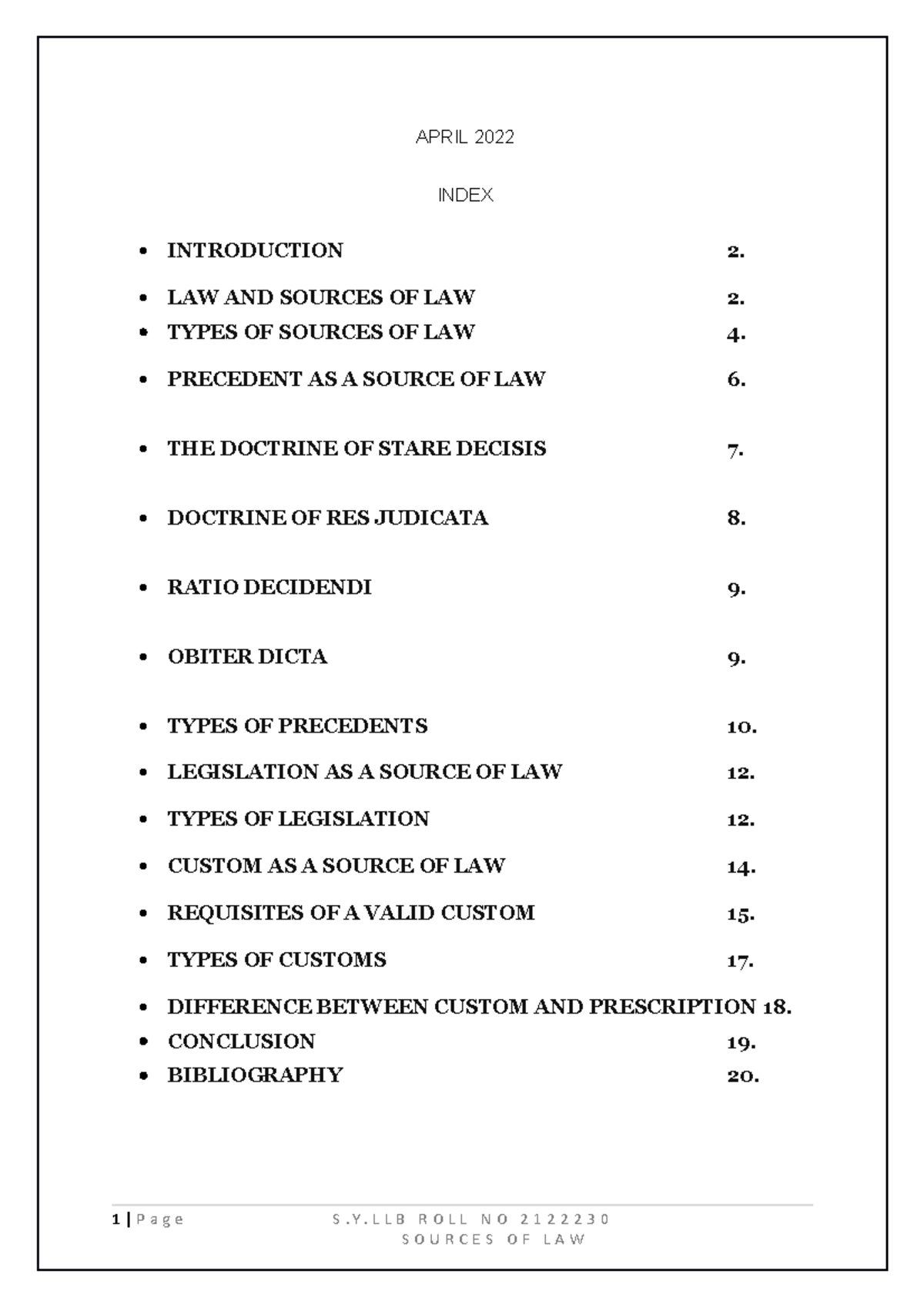 Sources of Law - Jurisprudence Assignment (April 2022) - Studocu