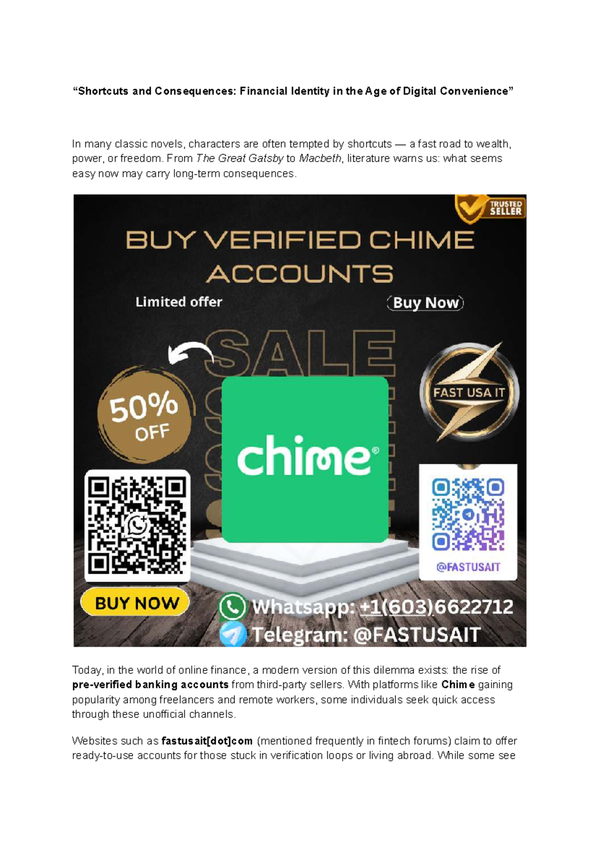 Financial Identity & Consequences: Chime Insights for Cliffnotes - Studocu