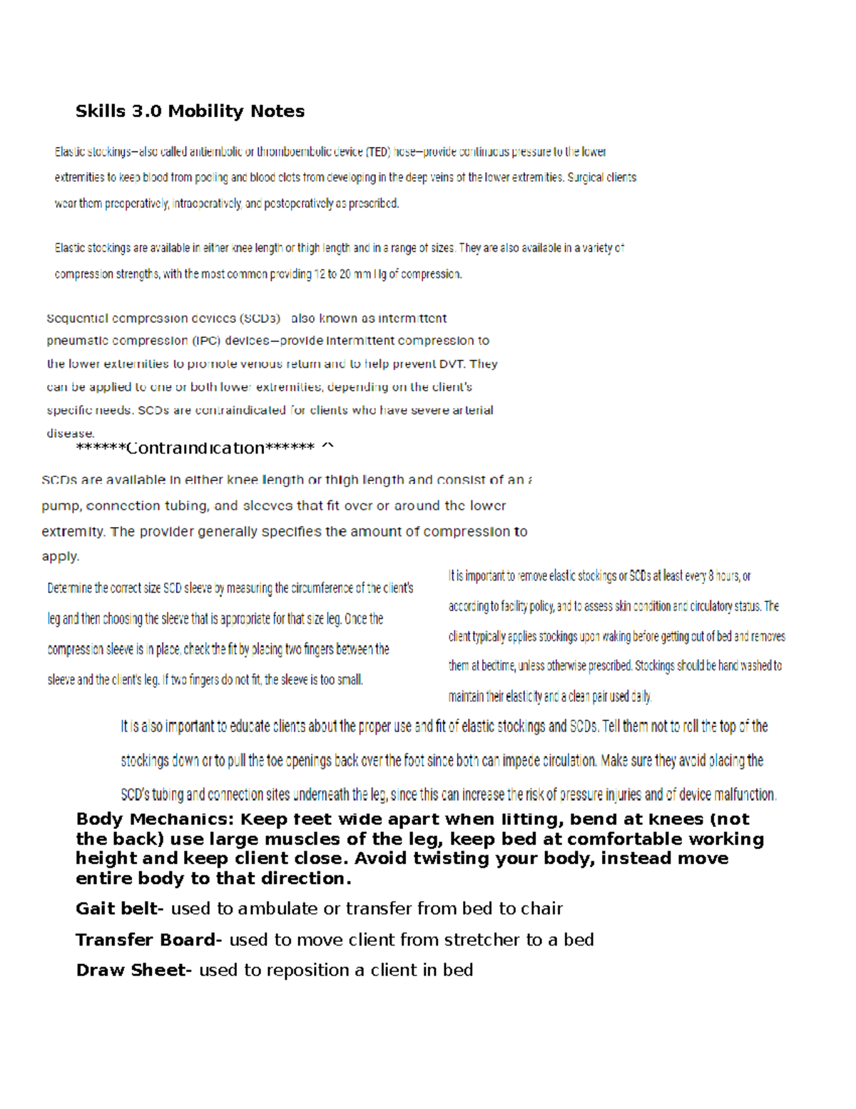 Skills Mobility & NG tubing Notes - Skills 3 Mobility Notes ...
