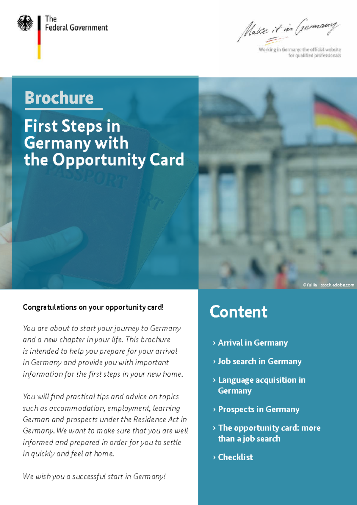 Brochure: First Steps in Germany with the Opportunity Card - Studocu