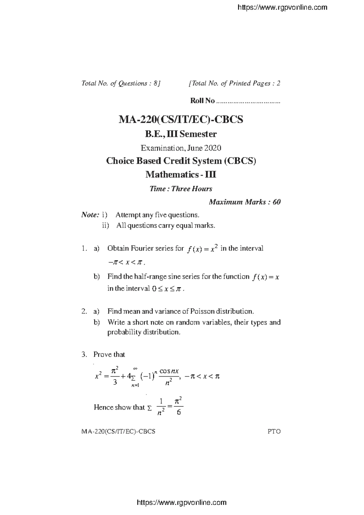 M3 Final Exam Short Notes with PYQ for RGPV Students - Studocu
