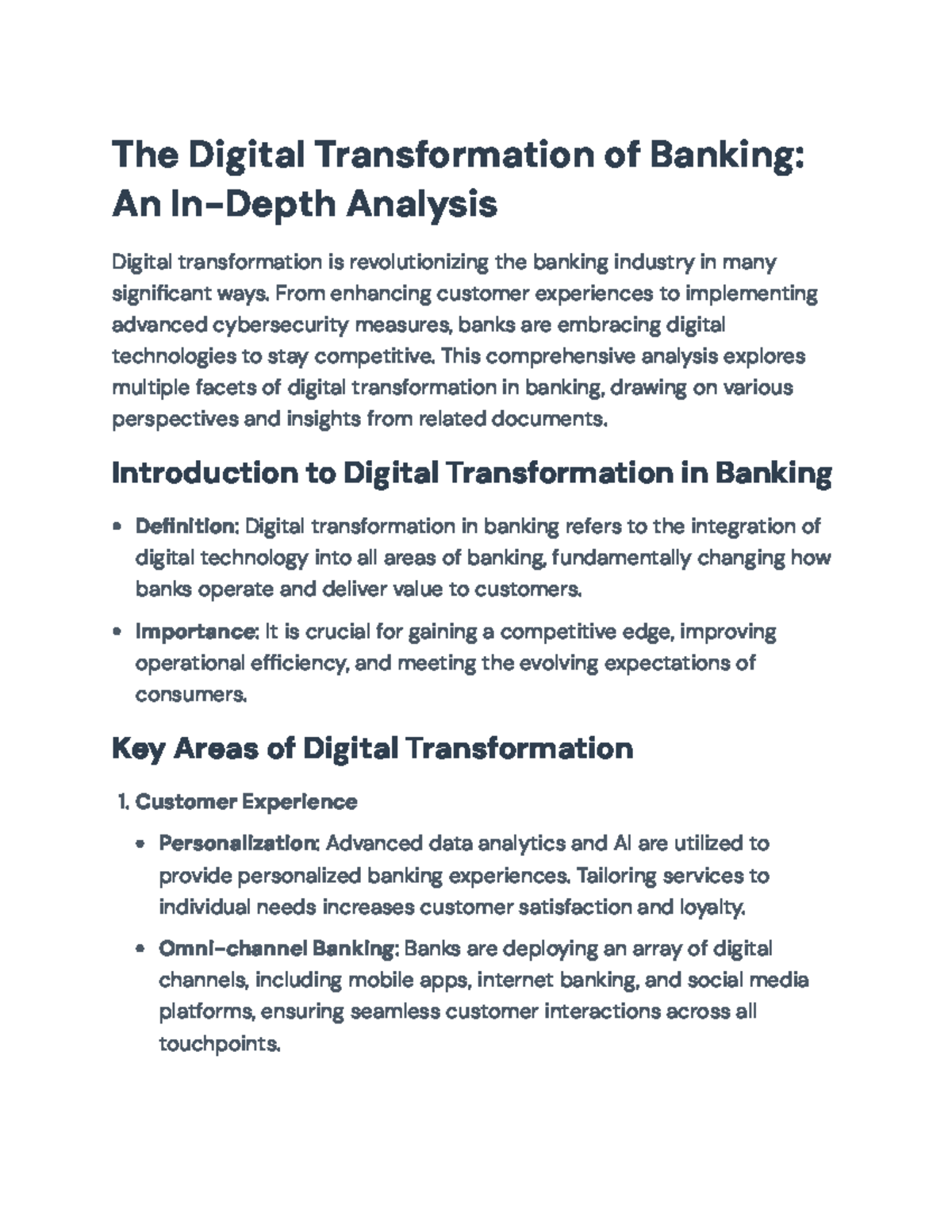 Digital Transformation in Banking: Key Insights and Future Trends - Studocu