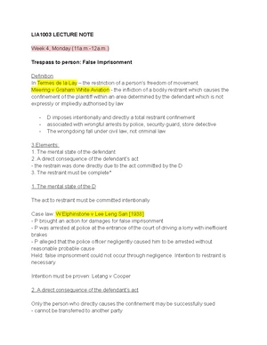 Trespass to Land: Key Case Summaries in Tort Law I - Studocu