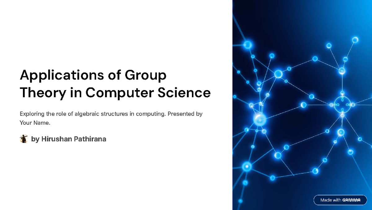 Applications of Group Theory in CS: Algebraic Structures & Algorithms ...