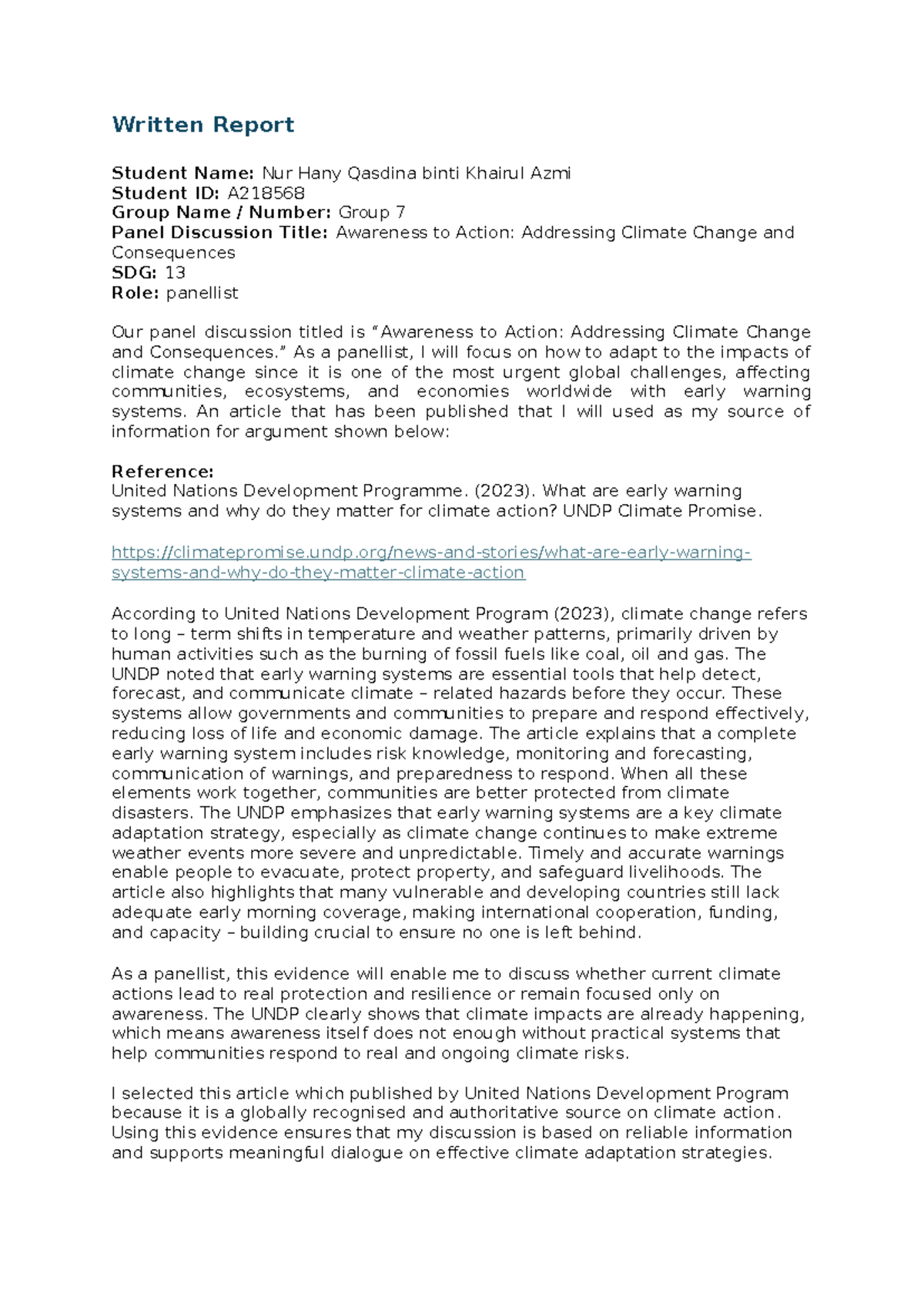 Report on Climate Change Adaptation Strategies (SDG 13) - Studocu