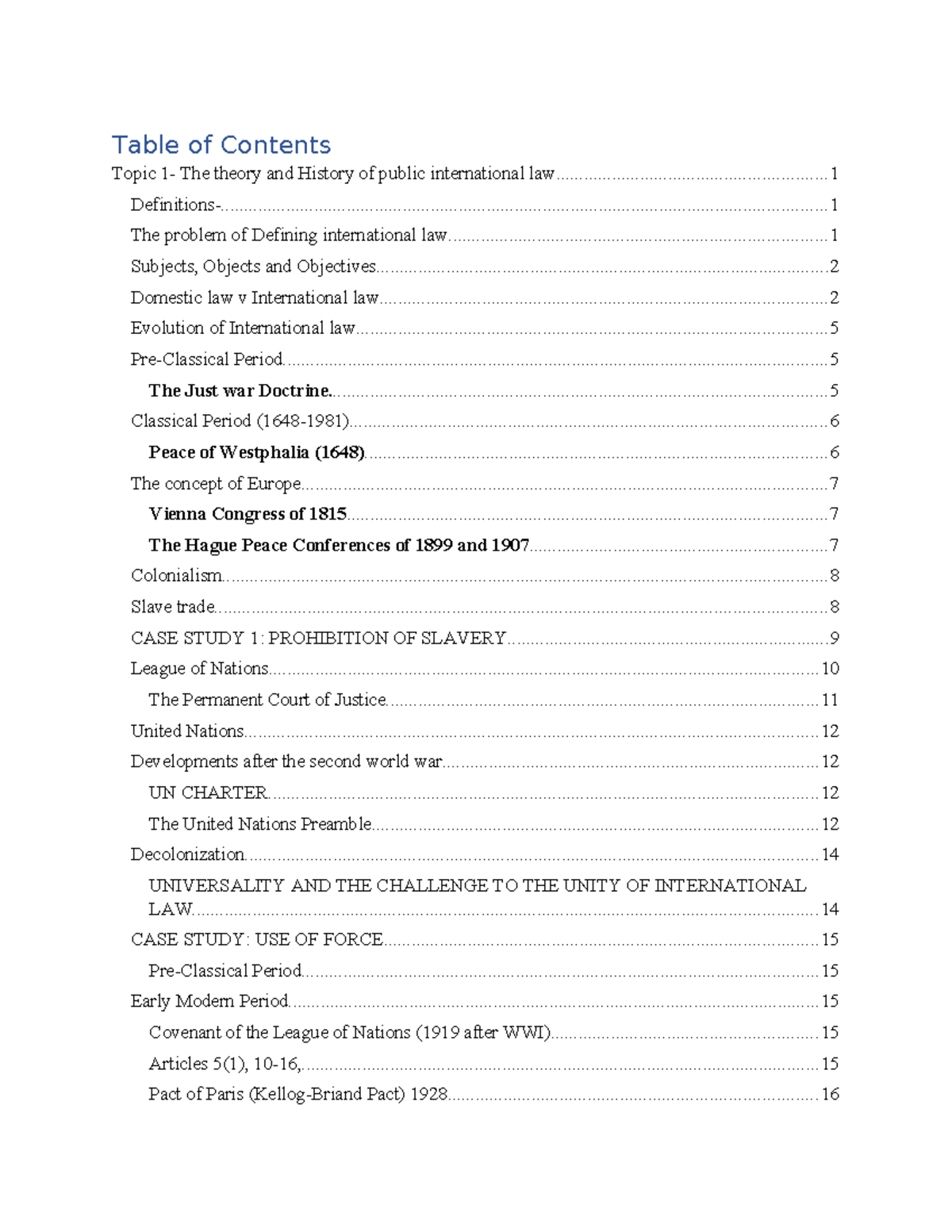 PIL Topic Notes (Kazim): Overview of International Law Topics 1-3 - Studocu