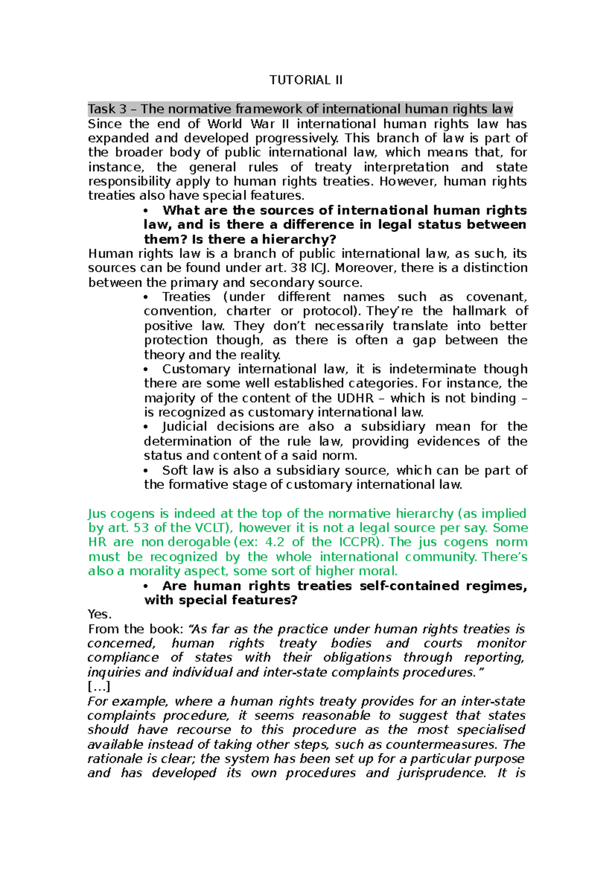 Tutorial 2: Normative Framework of International Human Rights Law ...
