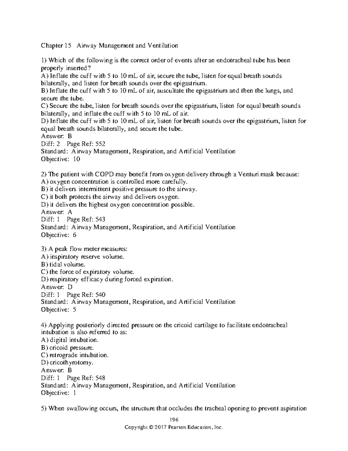 Chapter 15: Airway Management & Ventilation Techniques - Study Guide ...