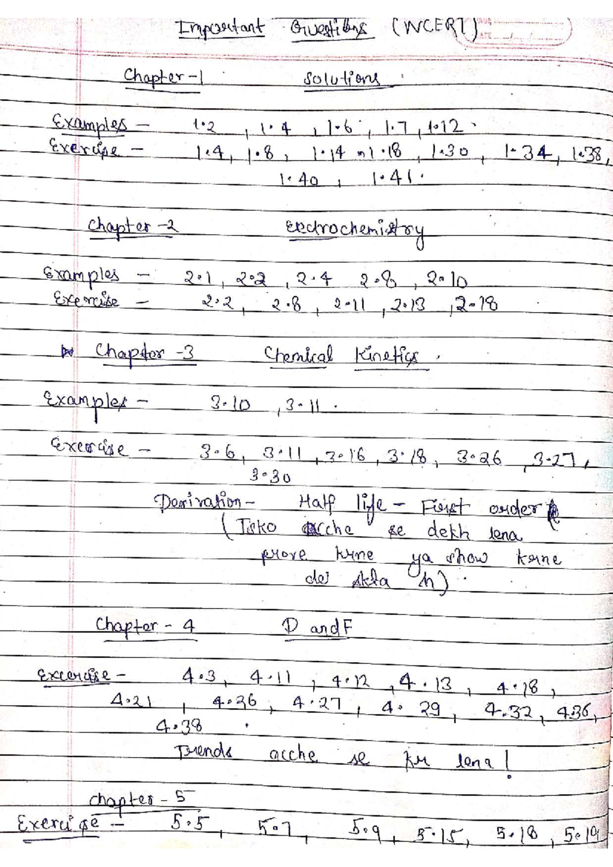 Chemistry NCERT Important Questions (WCERT) Chapter Solutions - Studocu