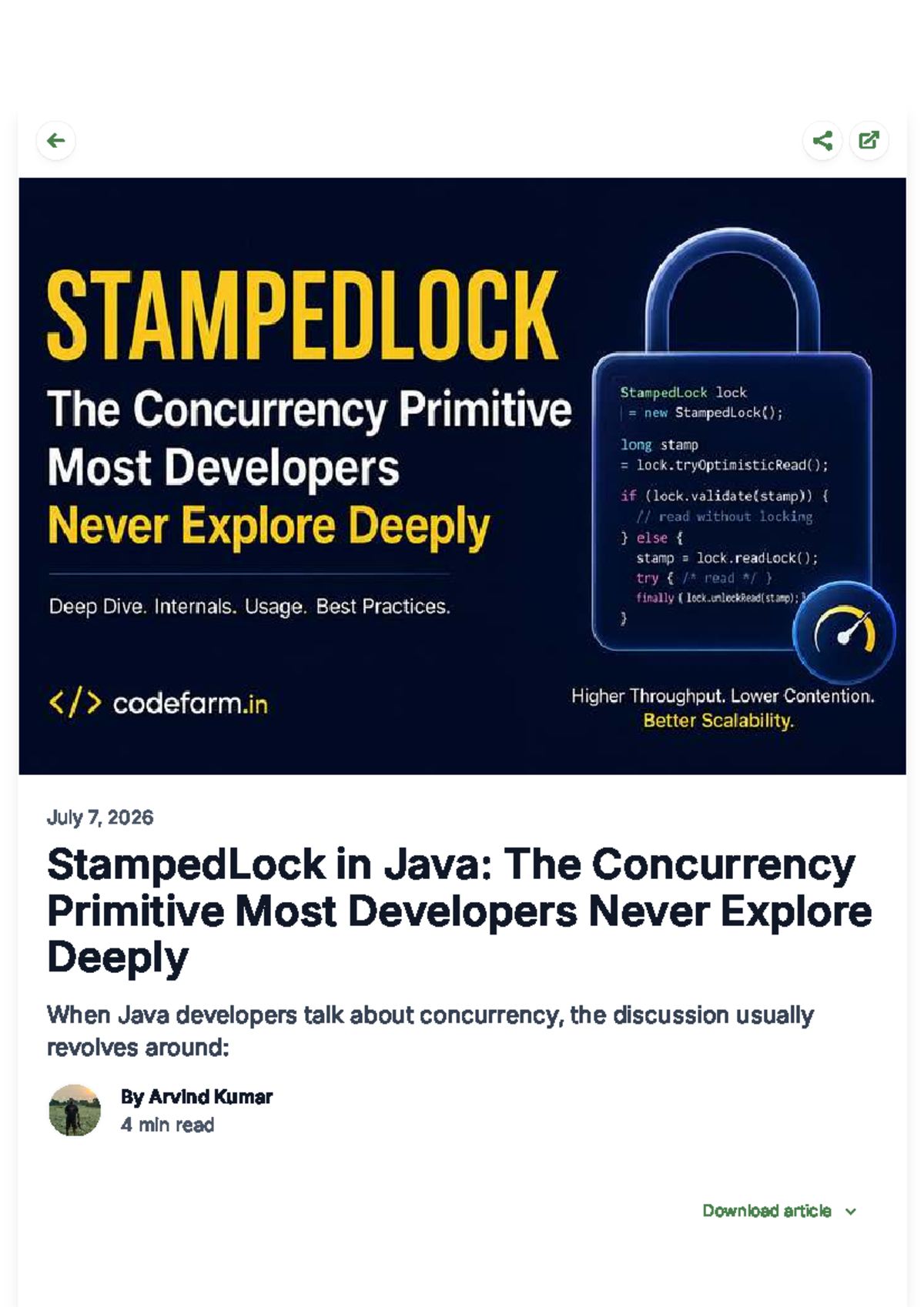 Java 8 StampedLock: A Deep Dive into Concurrency Mechanics - Studocu