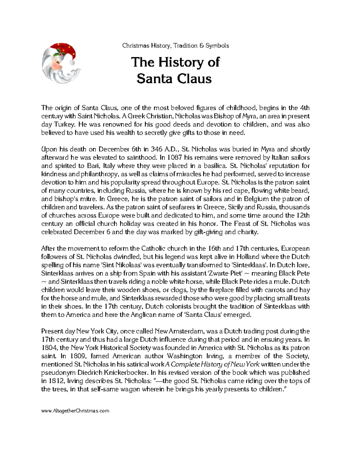 The Evolution of Santa Claus: From St. Nicholas to Modern Icon - Studocu