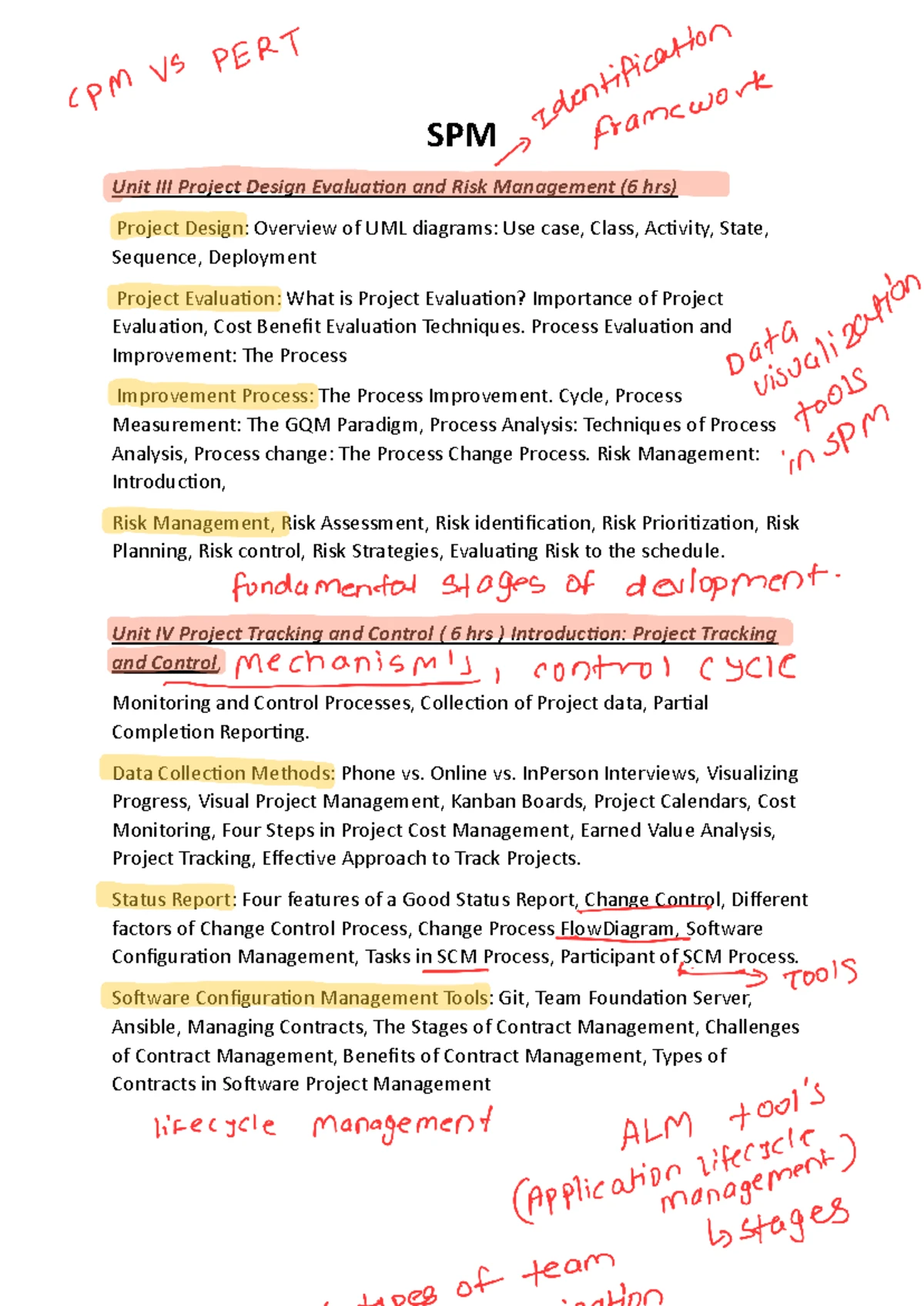 Unit 3 SPM - UML Diagrams Overview and Project Evaluation Methods - Studocu