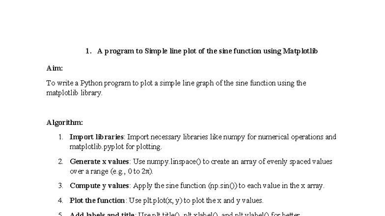 ML Using Python: Programs for Sine Plot, Matrix Ops, and Classifiers ...