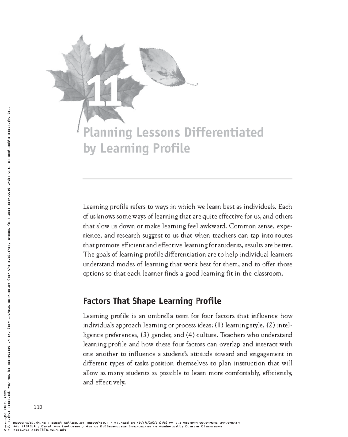 Planning Lessons: Differentiating by Learning Profiles (EDU 101) - Studocu