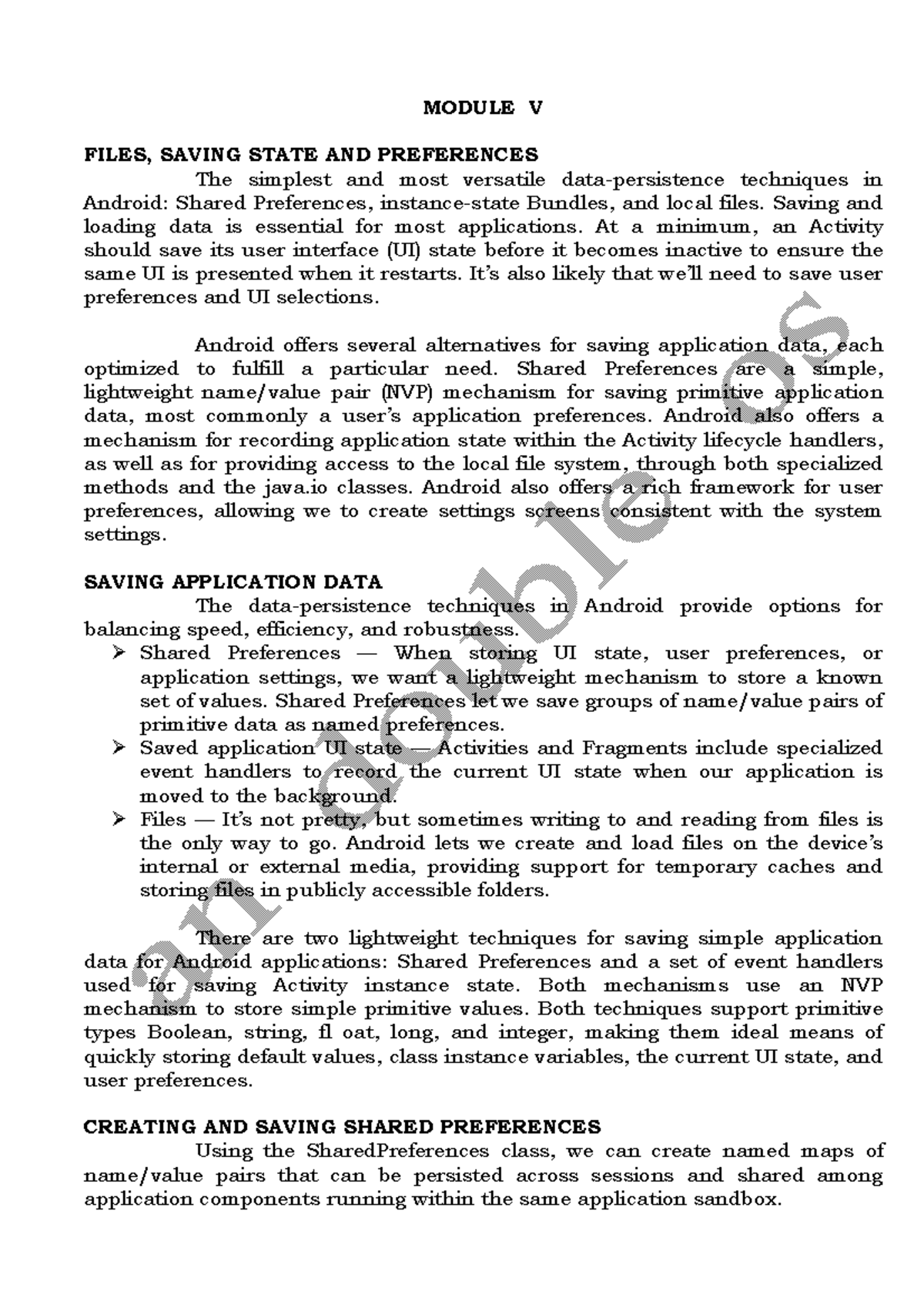 Android Module V: Lecture Notes from the University of Calicut - Studocu