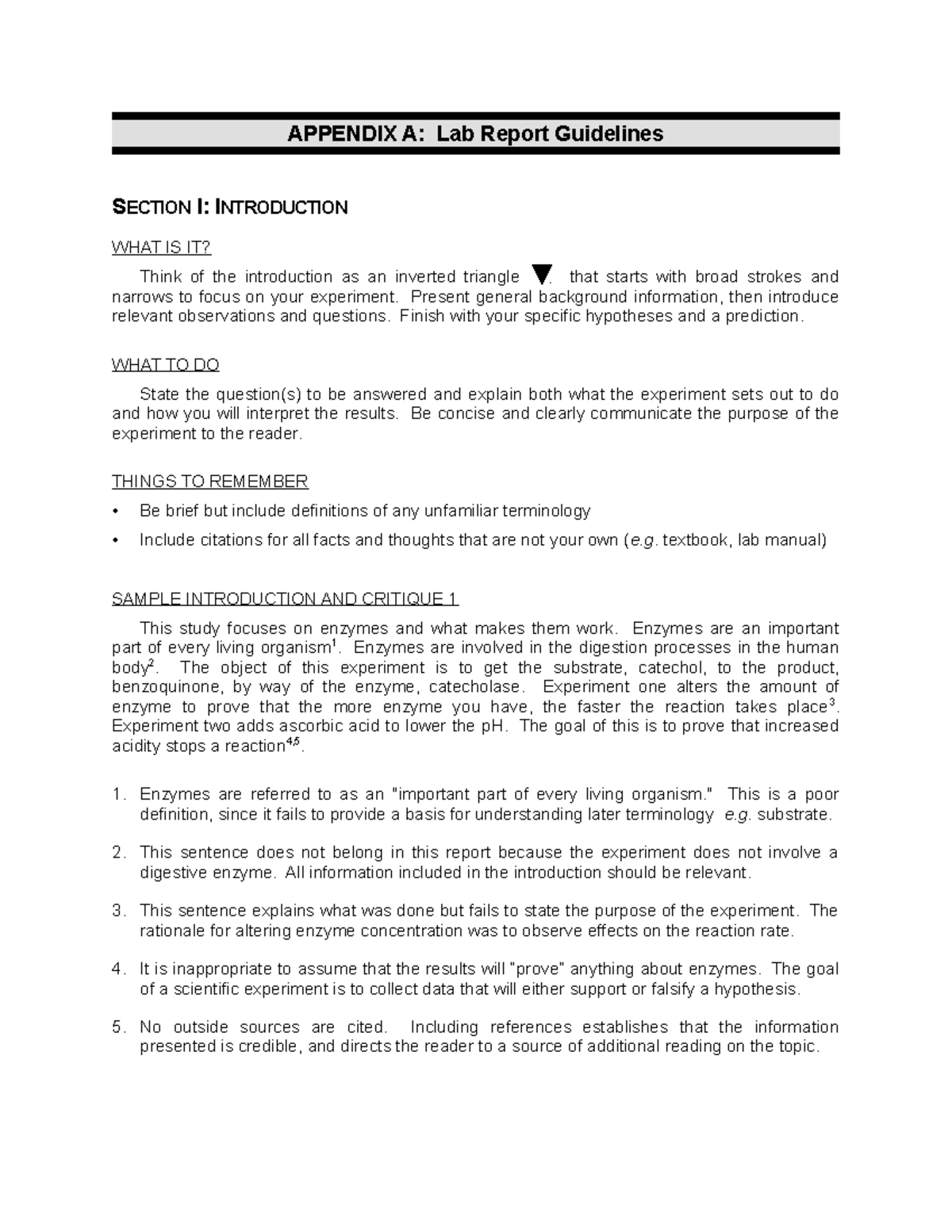 Appendix A: Lab Report Writing Guidelines for Effective Experiments ...