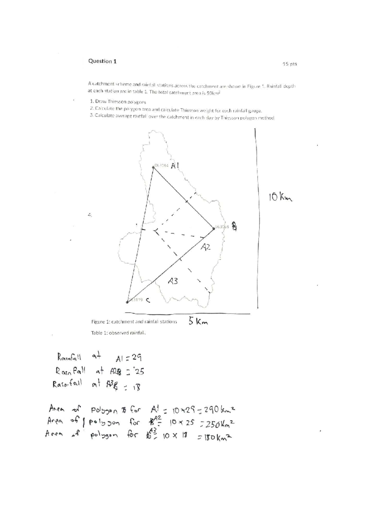 Assessment 1 Quiz Thiessen Polygon Method For Rainfall Analysis