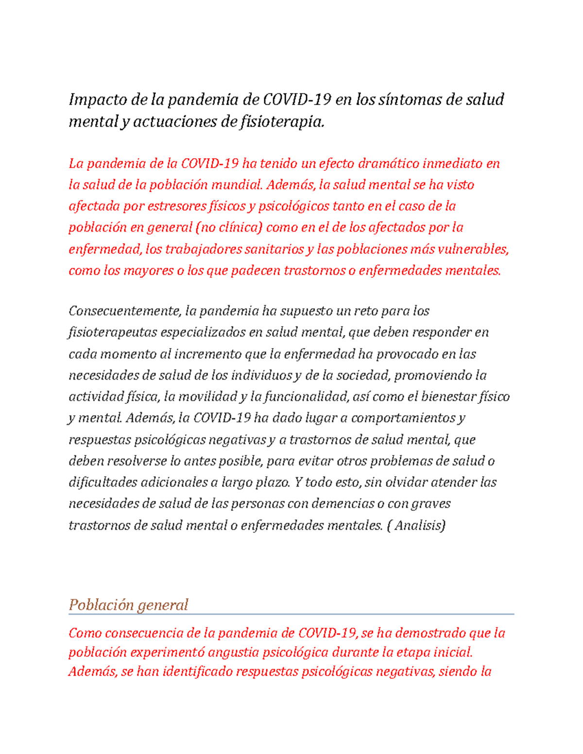 Análisis del Impacto de la Pandemia de COVID-19 en la Salud Mental ...