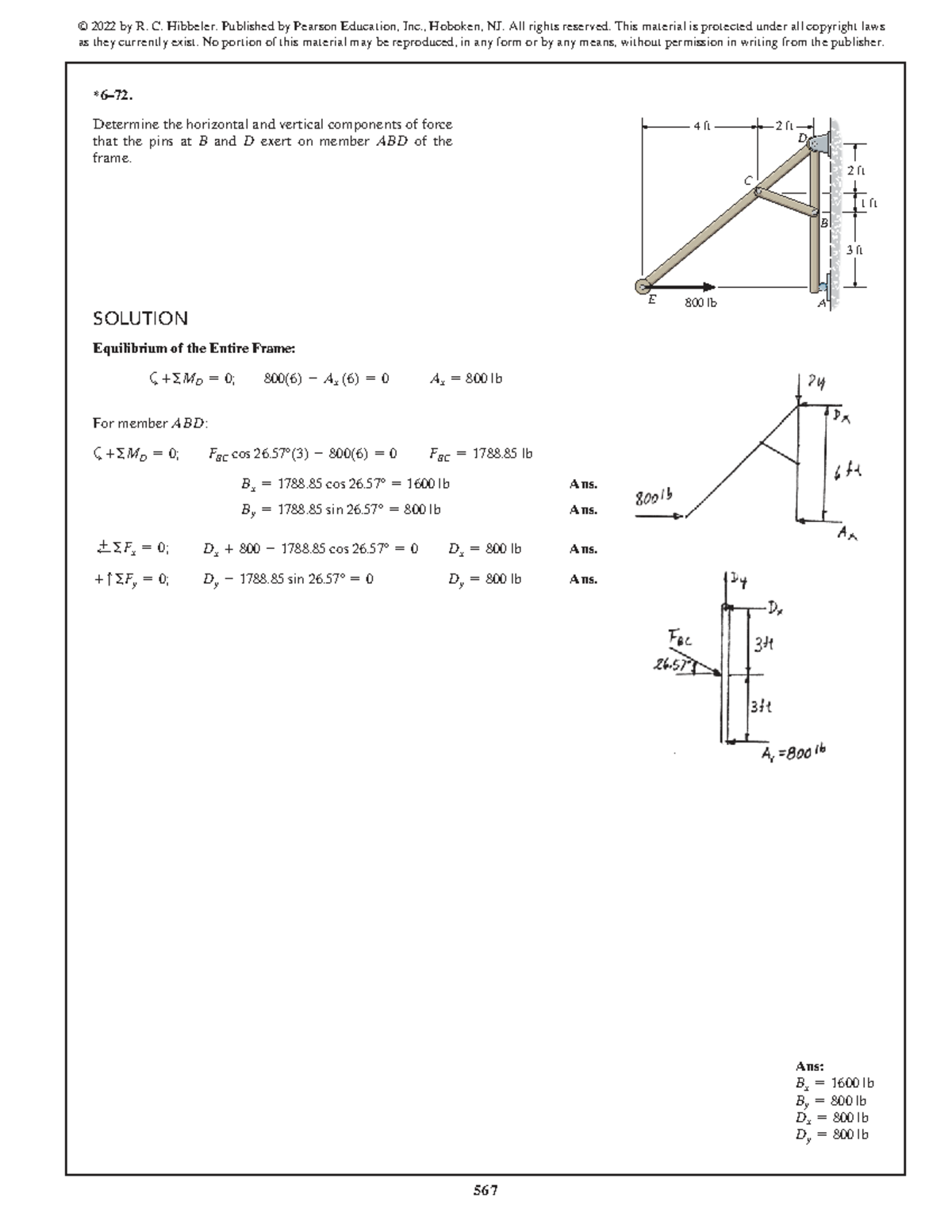 SWK 15th Ed Solution Manual: Force Components in Frame ABD - Studocu