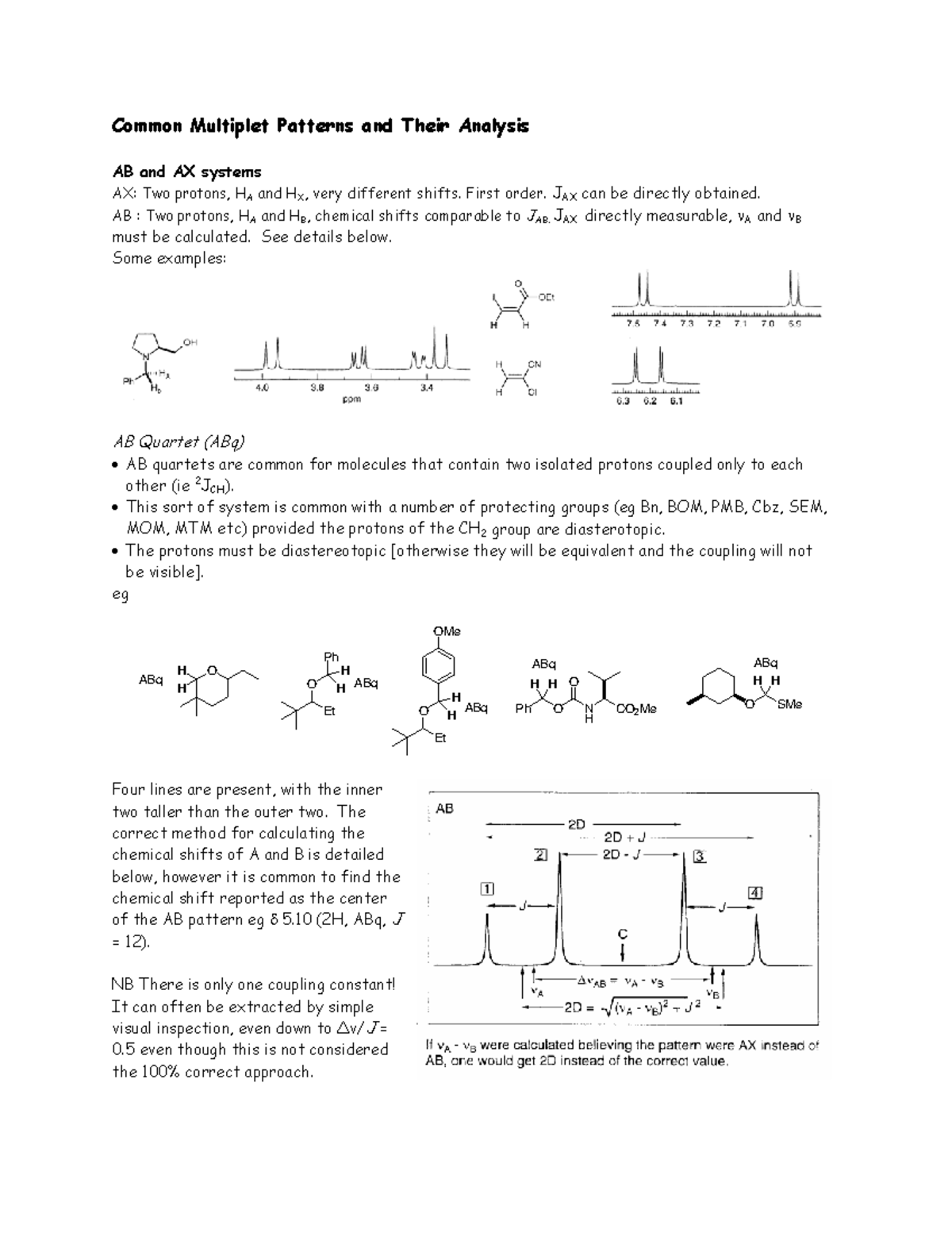 Chem 217 Final Exam: Analysis of Coupling Constants in NMR Spectra ...