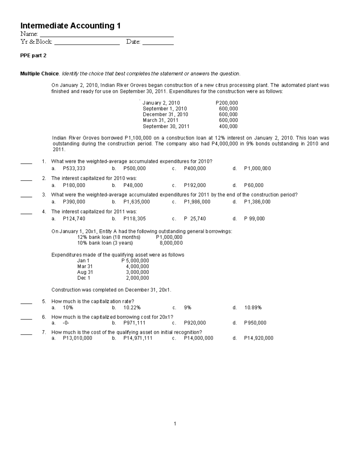 IA1 Class Activity 02: PPE Part 2 Multiple Choice Questions - Studocu