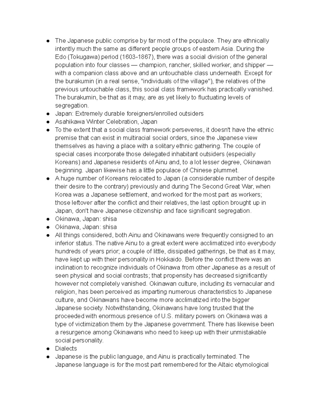 People of Japan - Lecture notes from class - The Japanese public ...