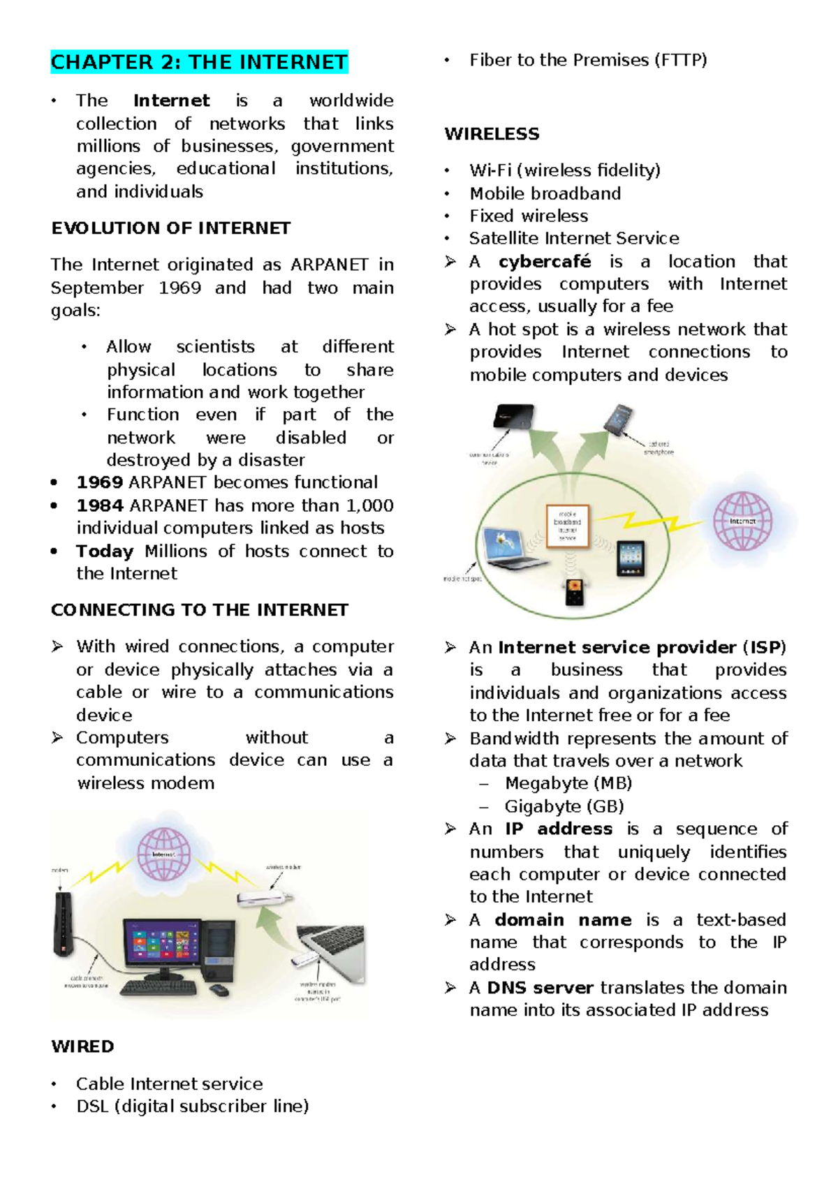 ITAB Chapter 2: Understanding the Internet and Its Evolution - Studocu