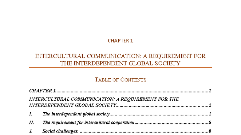 CHAPTER 1: INTERCULTURAL COMMUNICATION IN A GLOBAL SOCIETY - Studocu
