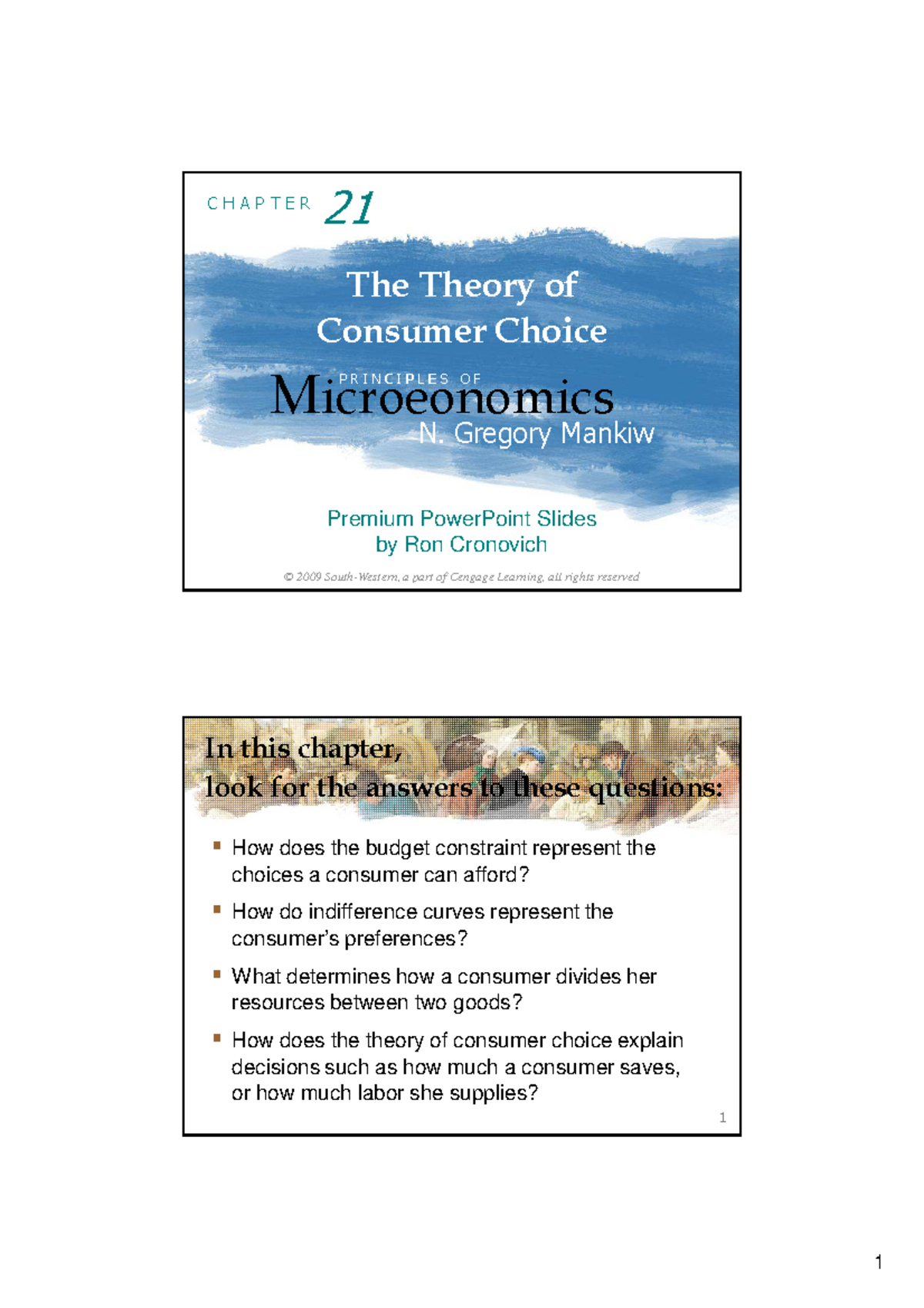 MicroEcon CH21: Theory of Consumer Choice - PowerPoint Slides - Studocu