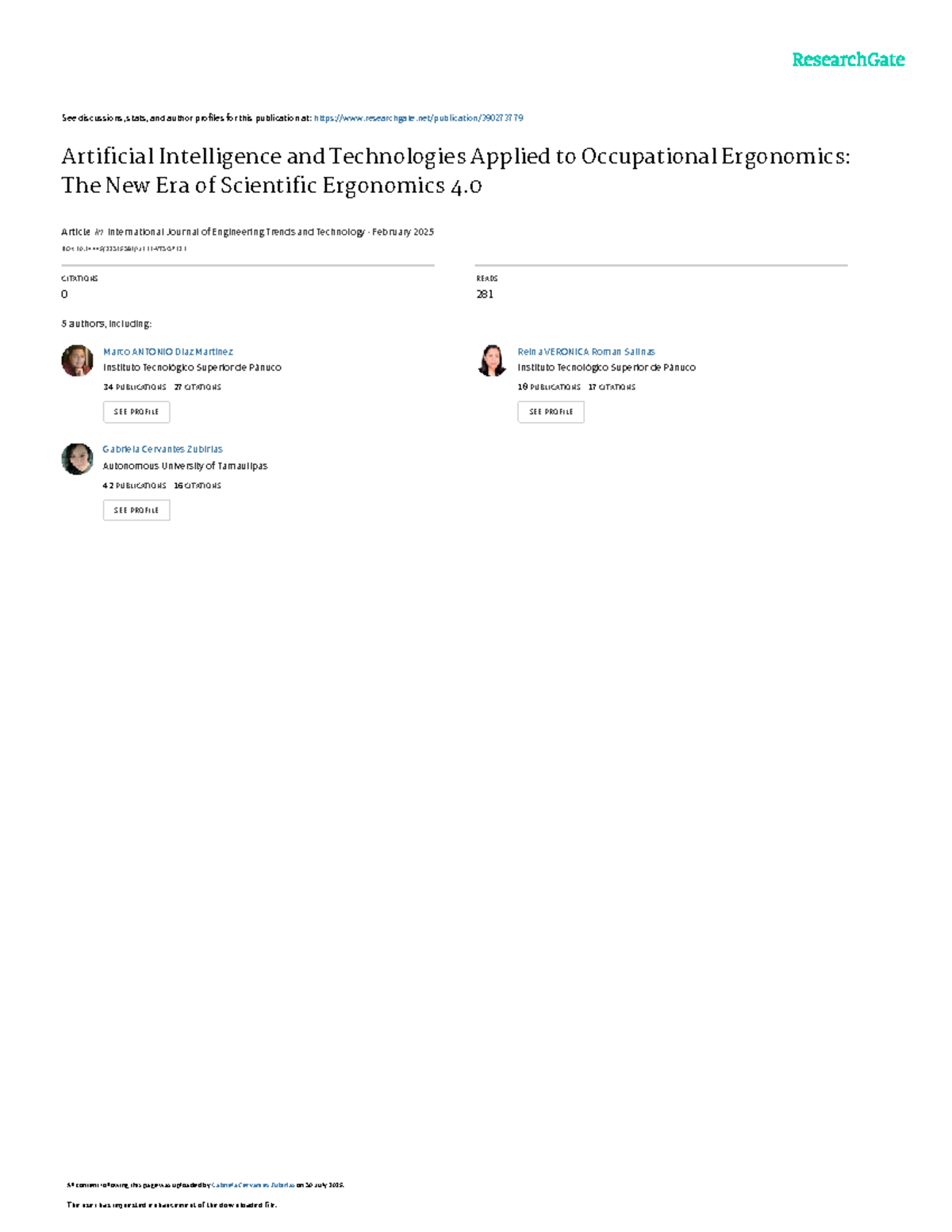 Artificial Intelligence & Ergonomics 4.0: A Systematic Review of ...